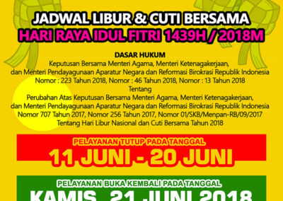 Jadwal Libur dan Cuti Bersama Idul Fitri 2018